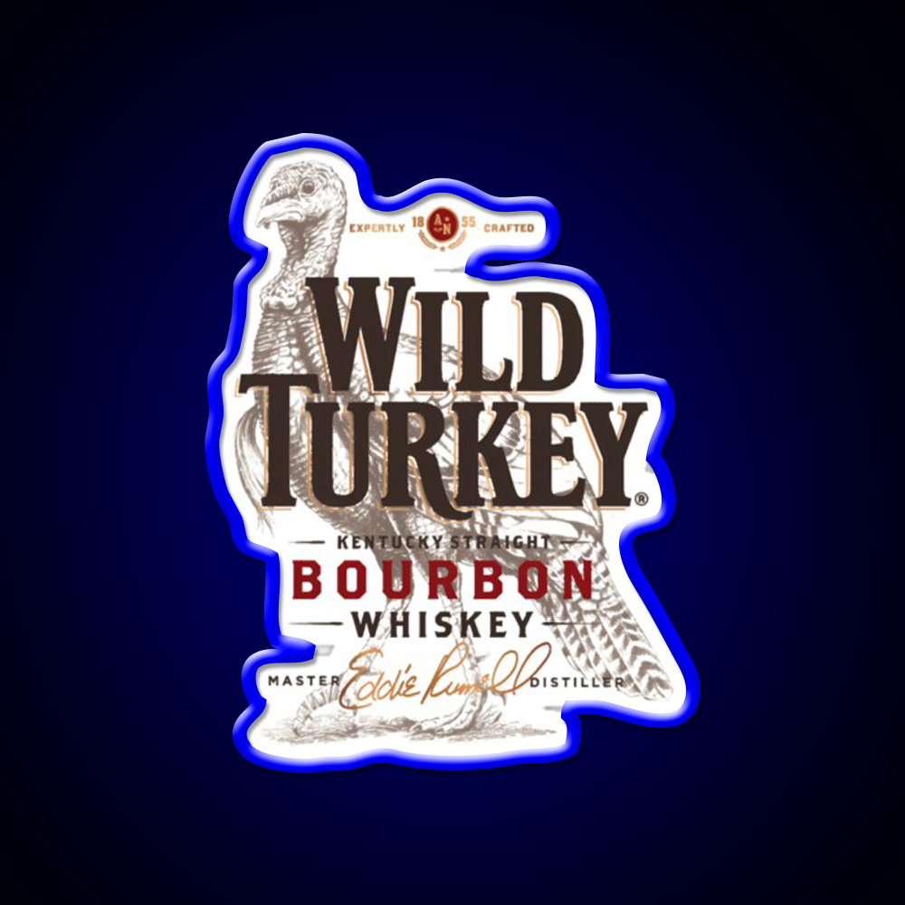 Retro Wild Turkey Premium Whiskey Drink Bar Led Neon Sign Rgb Color