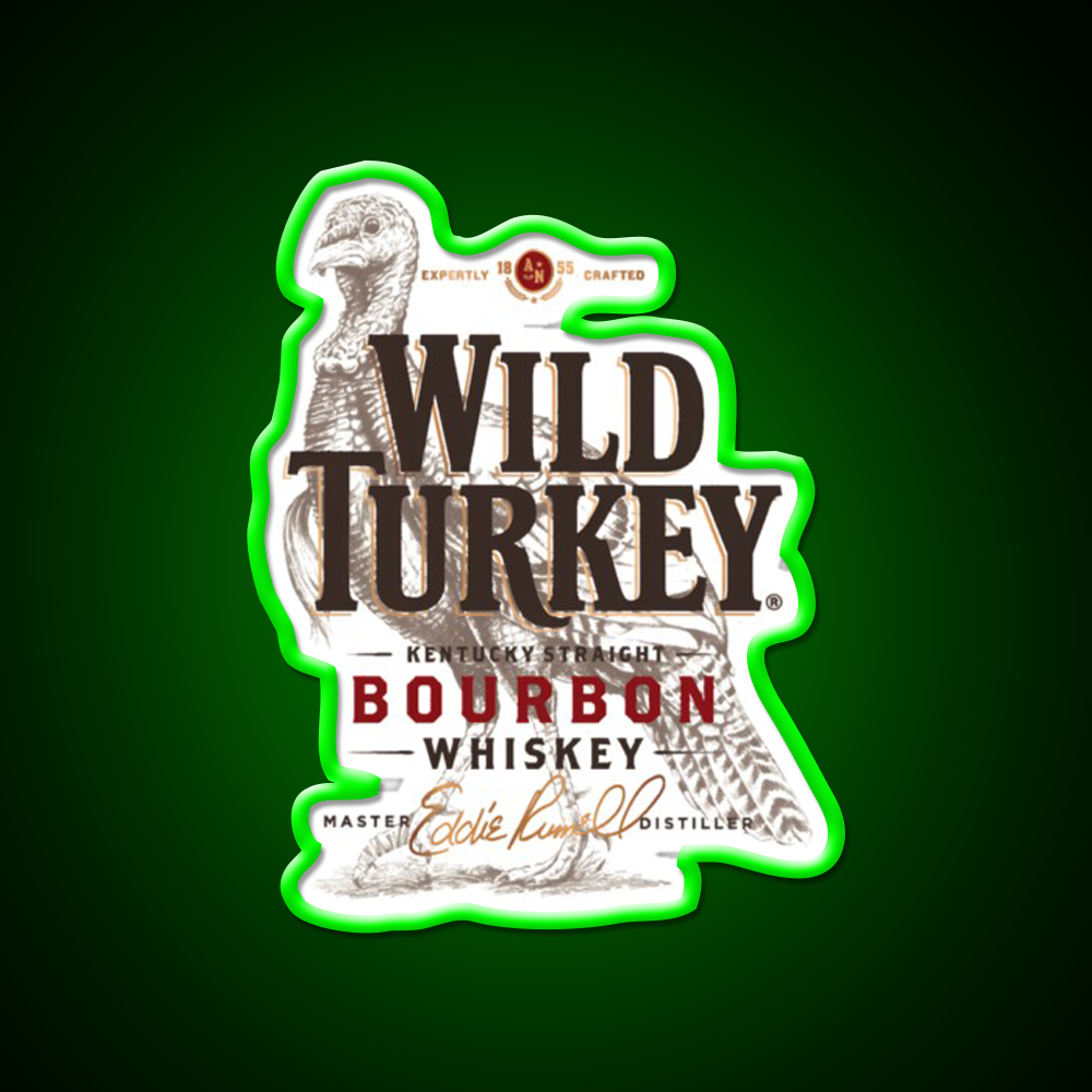 Retro Wild Turkey Premium Whiskey Drink Bar Led Neon Sign Rgb Color