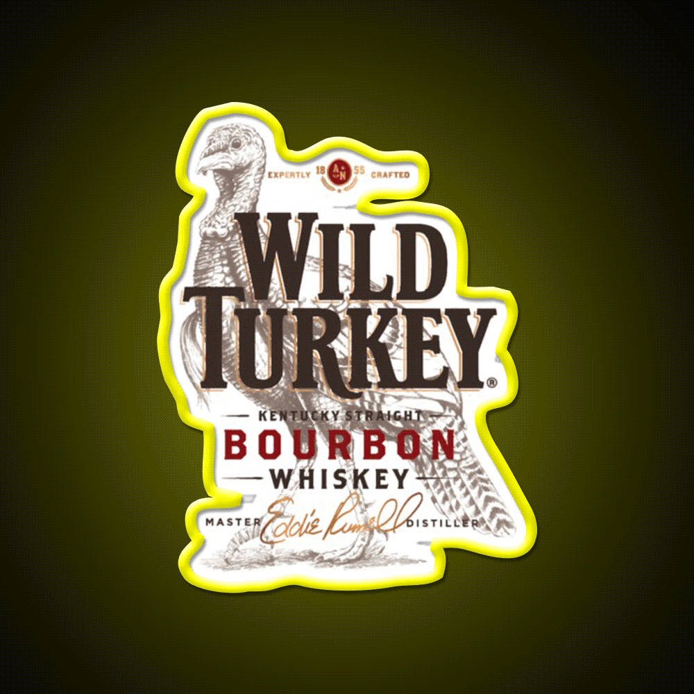 Retro Wild Turkey Premium Whiskey Drink Bar Led Neon Sign Rgb Color