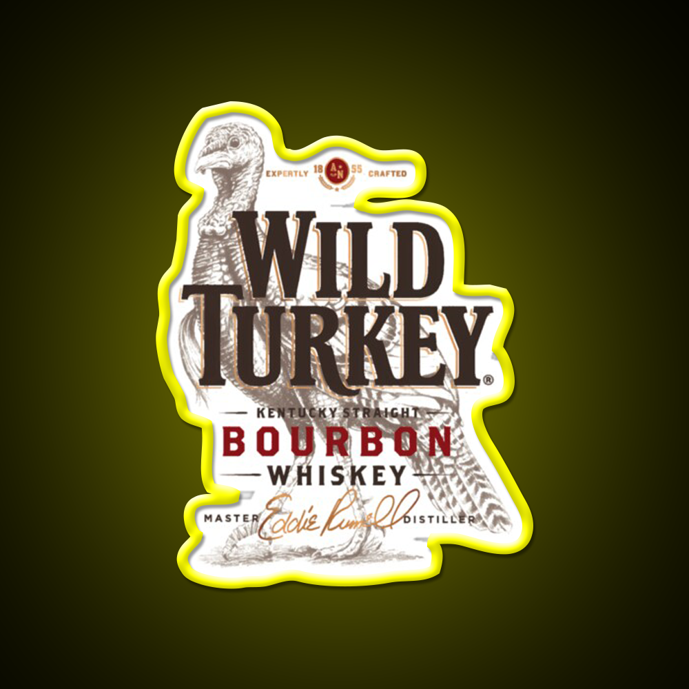 Retro Wild Turkey Premium Whiskey Drink Bar Led Neon Sign Rgb Color