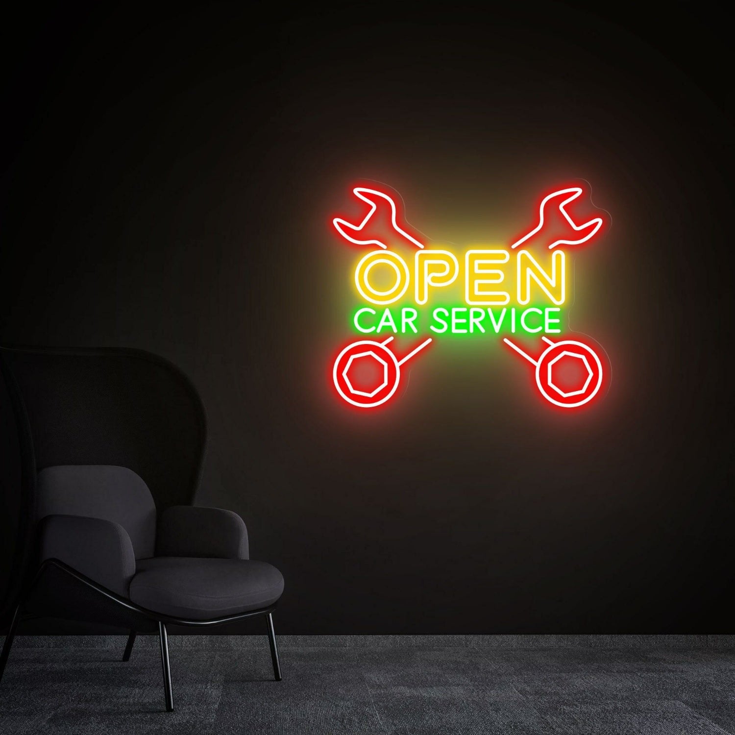 Rev Up Your Garage Open Led Neon Sign Car Service | Shineneon