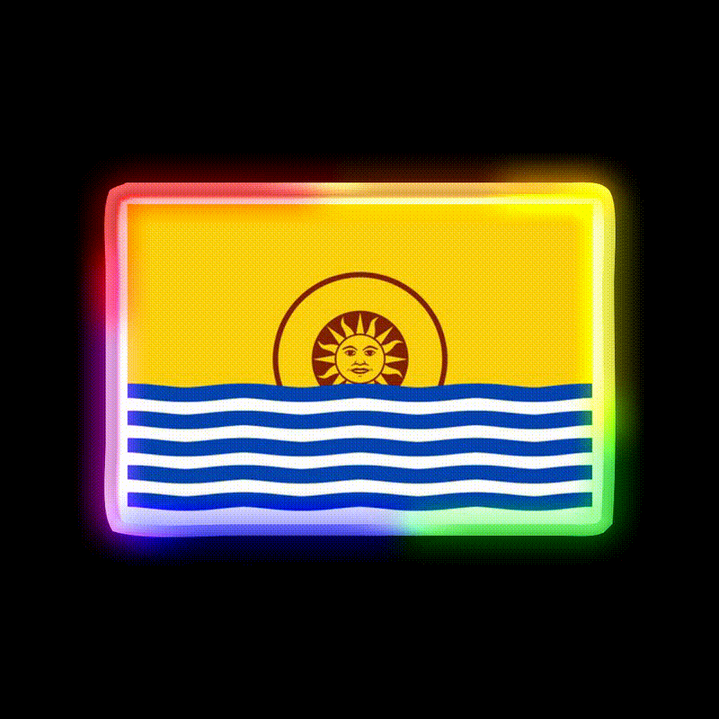 Revacholian Nationhood Flag Party Drink Tequila Led Neon Sign Rgb Color - LED neon sign close-up detail