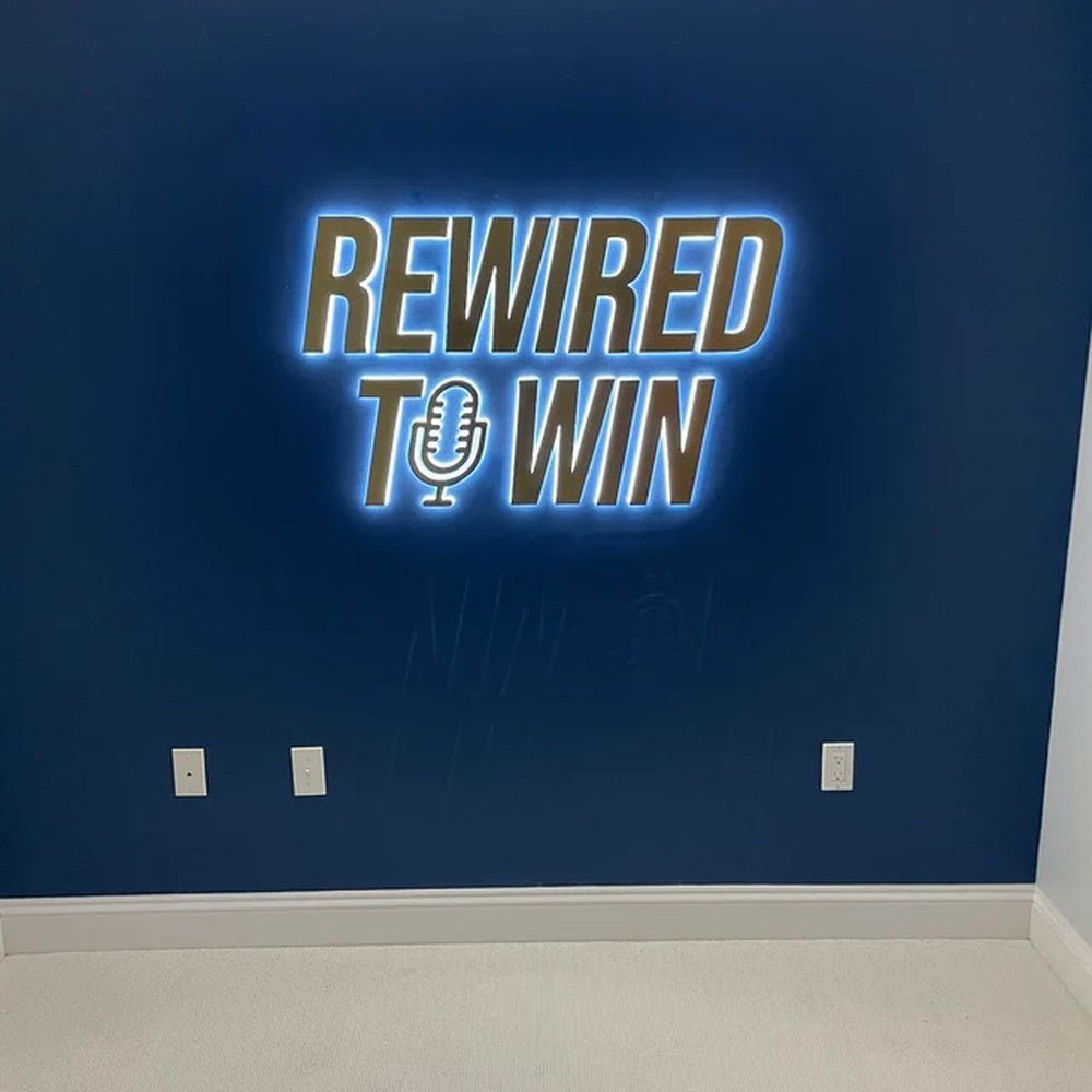 Rewired To Win 3D Backlit Channel Letters Led Light Sign - Shineneon