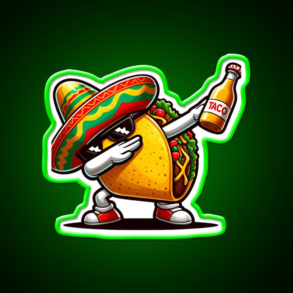 Rgb Color Lets Fiesta Mexican Taco Neon Sign - Shineneon