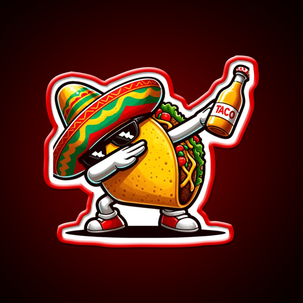 Rgb Color Lets Fiesta Mexican Taco Neon Sign - Shineneon