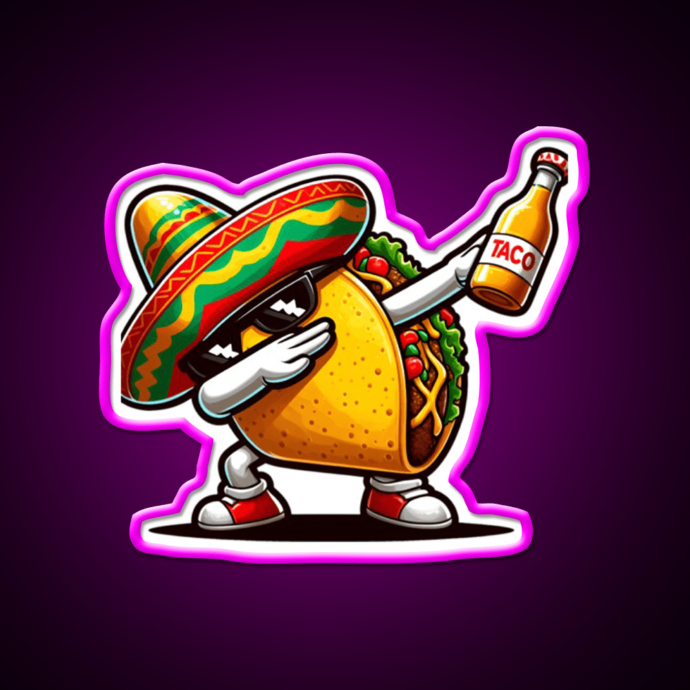 Rgb Color Lets Fiesta Mexican Taco Neon Sign - Shineneon