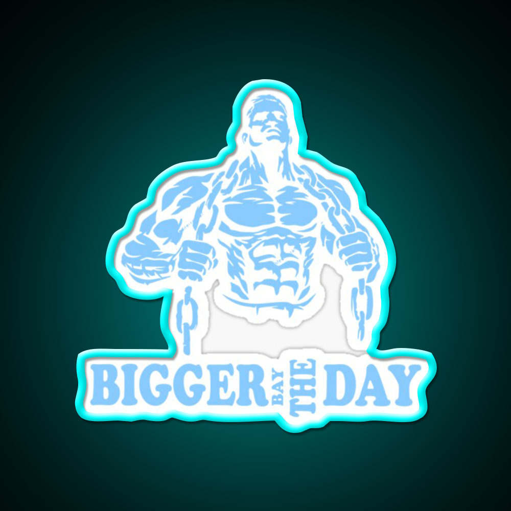 Rich Piana Bigger By The Day Gym Fitness Led Neon Sign Rgb Color