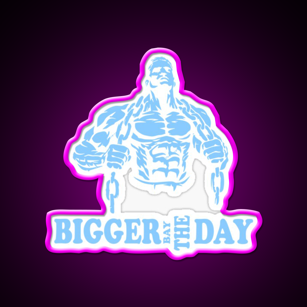 Rich Piana Bigger By The Day Gym Fitness Led Neon Sign Rgb Color