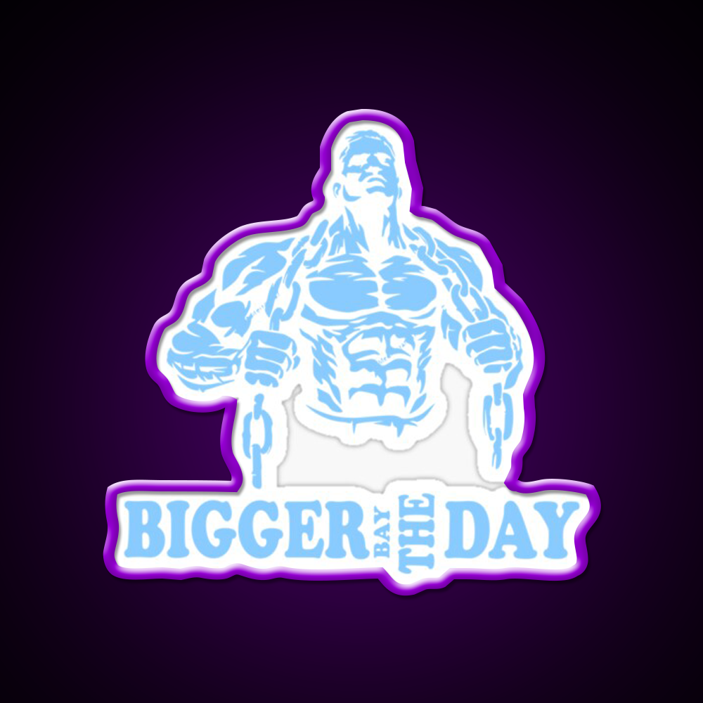 Rich Piana Bigger By The Day Gym Fitness Led Neon Sign Rgb Color