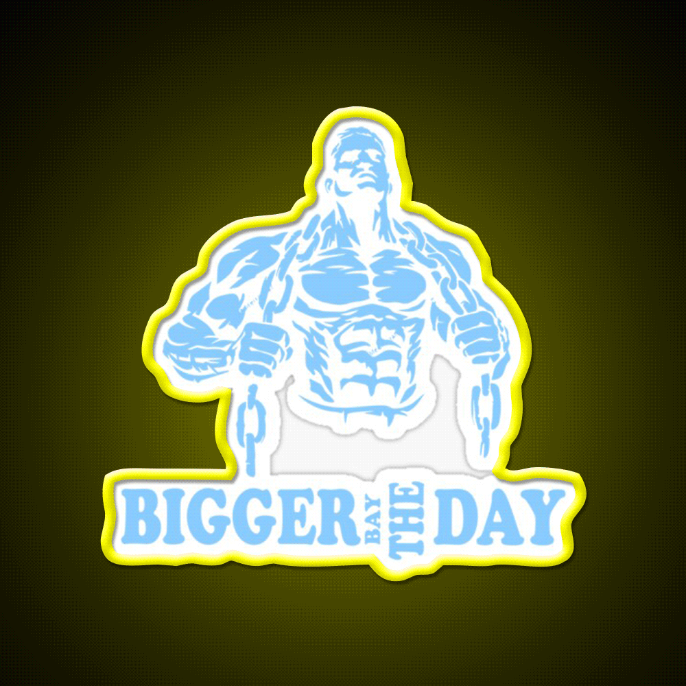 Rich Piana Bigger By The Day Gym Fitness Led Neon Sign Rgb Color
