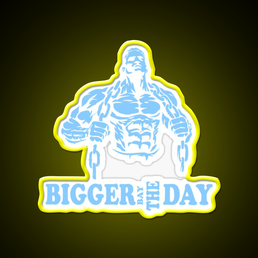 Rich Piana Bigger By The Day Gym Fitness Led Neon Sign Rgb Color