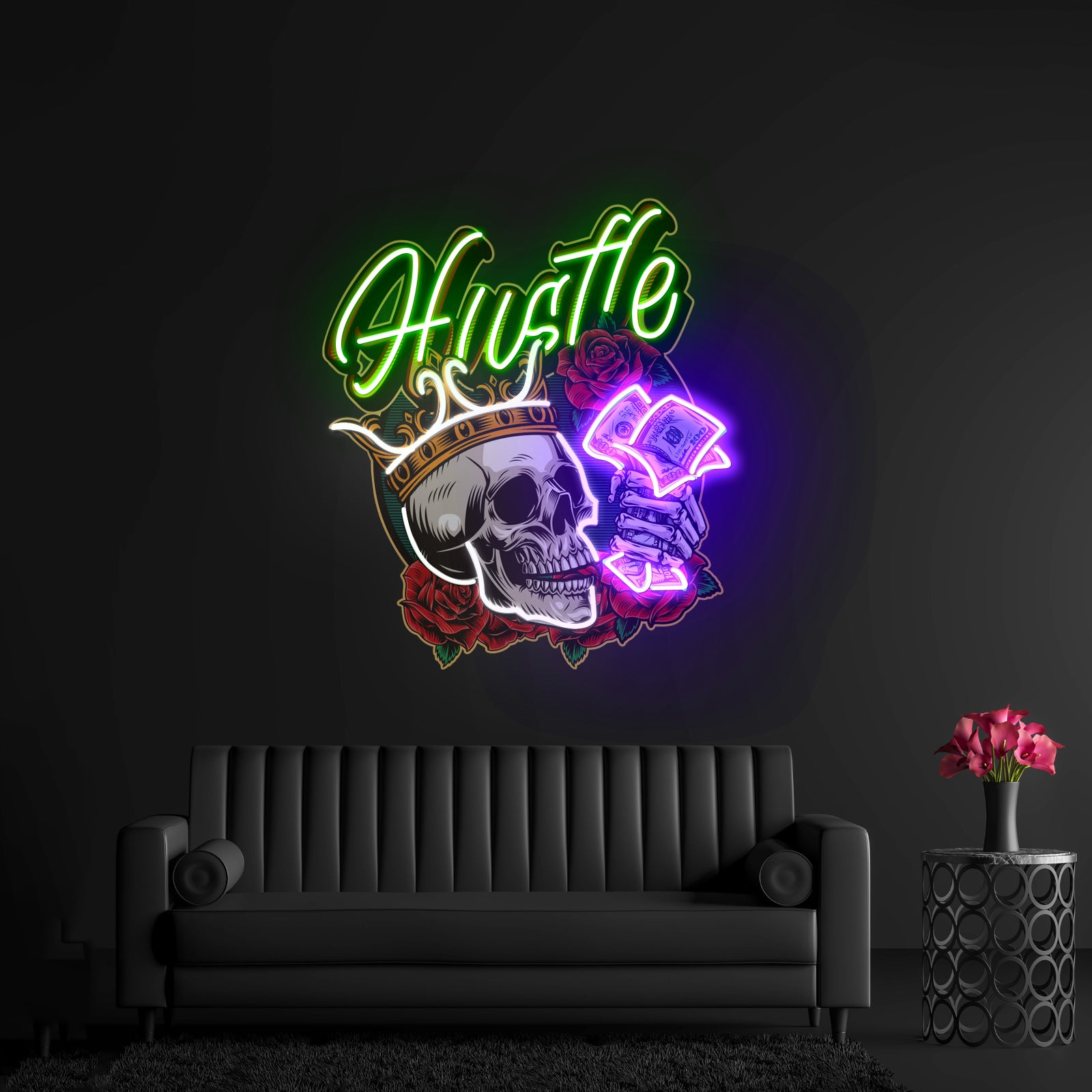 Rich Skull Led Neon Sign Light Custom Led Signs