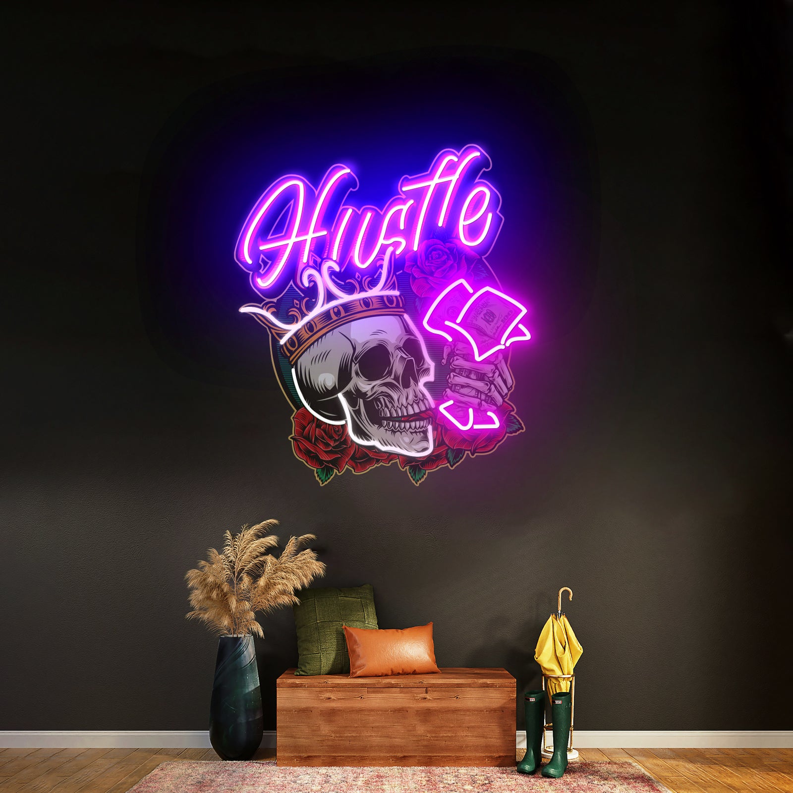 Rich Skull Led Neon Sign Light Custom Led Signs