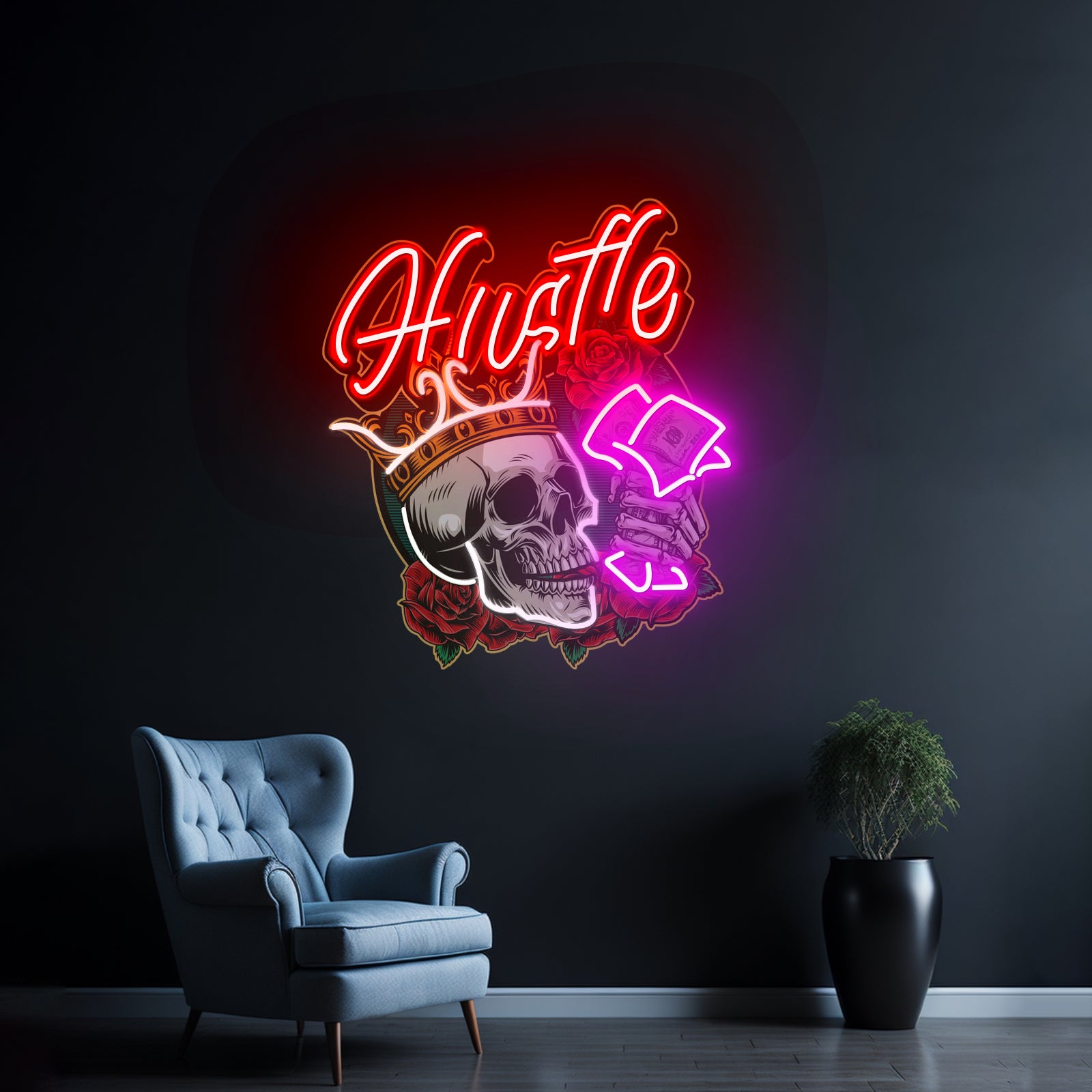 Rich Skull Led Neon Sign Light Custom Led Signs