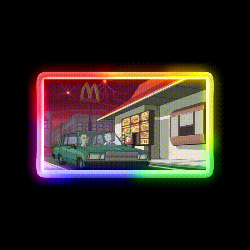 Rick Fast Food Led Neon Sign For Burger Place Rgb Color