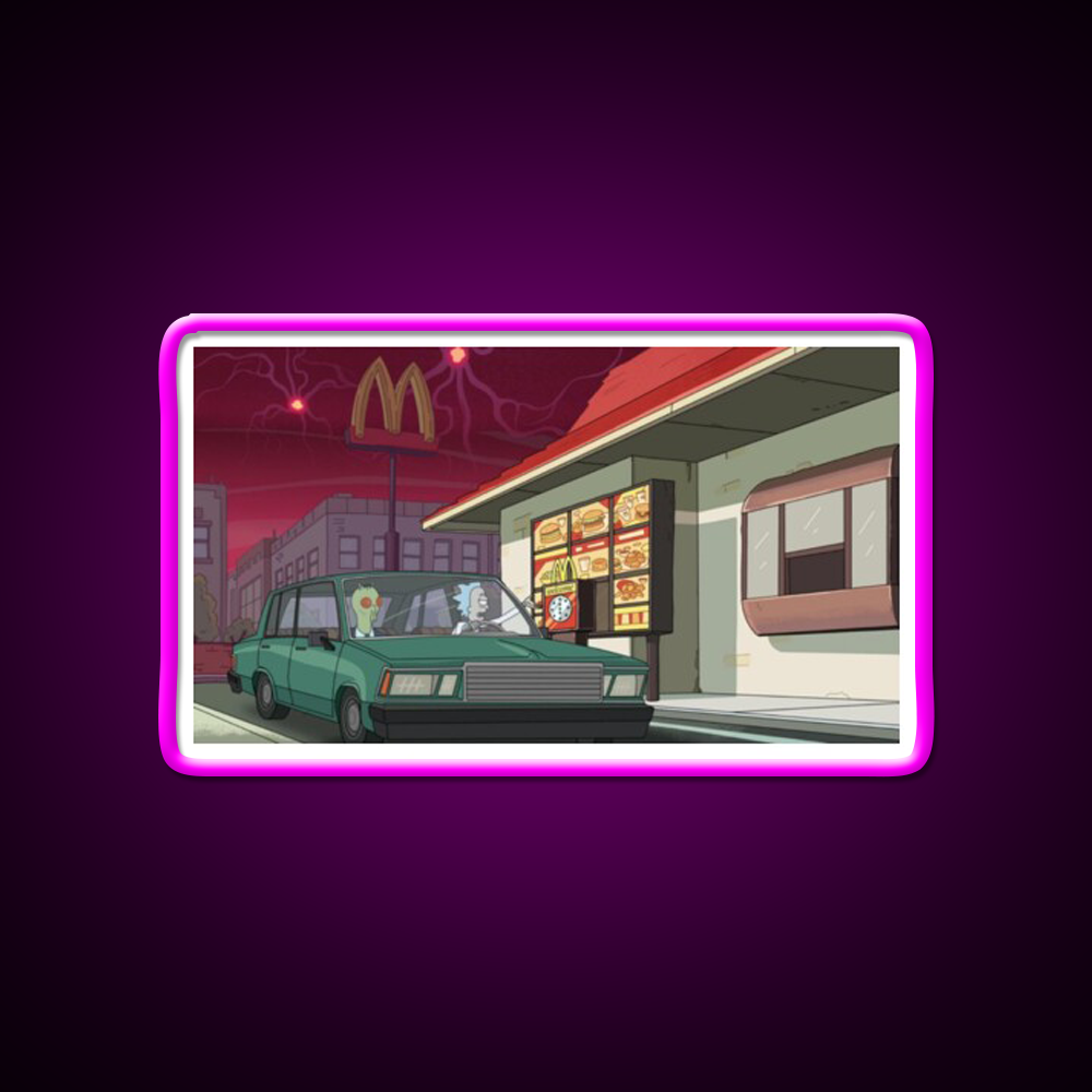 Rick Fast Food Led Neon Sign For Burger Place Rgb Color