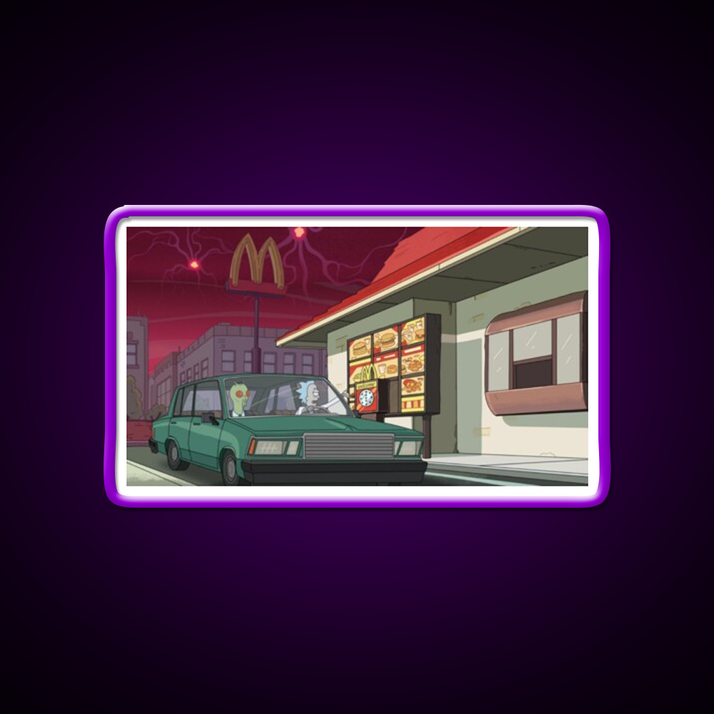 Rick Fast Food Led Neon Sign For Burger Place Rgb Color