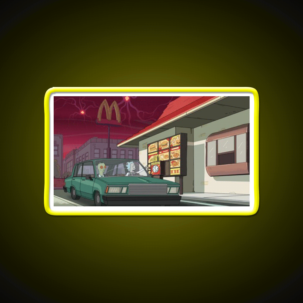 Rick Fast Food Led Neon Sign For Burger Place Rgb Color