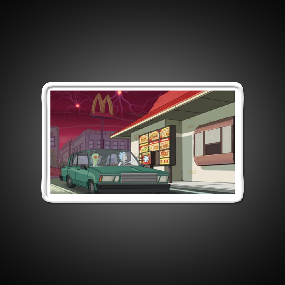 Rick Fast Food Led Neon Sign For Burger Place Rgb Color