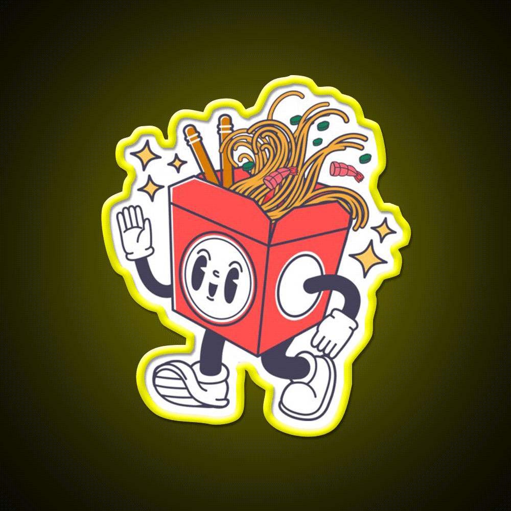 Ricky The Ramen Box Led Neon Sign Chinese Food Rgb Color