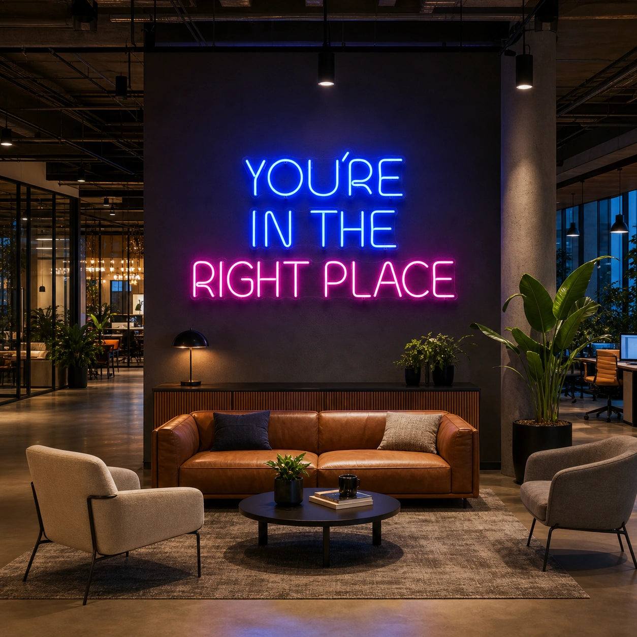 Right Place LED Neon Sign Garage Man Cave Neon Sign size image