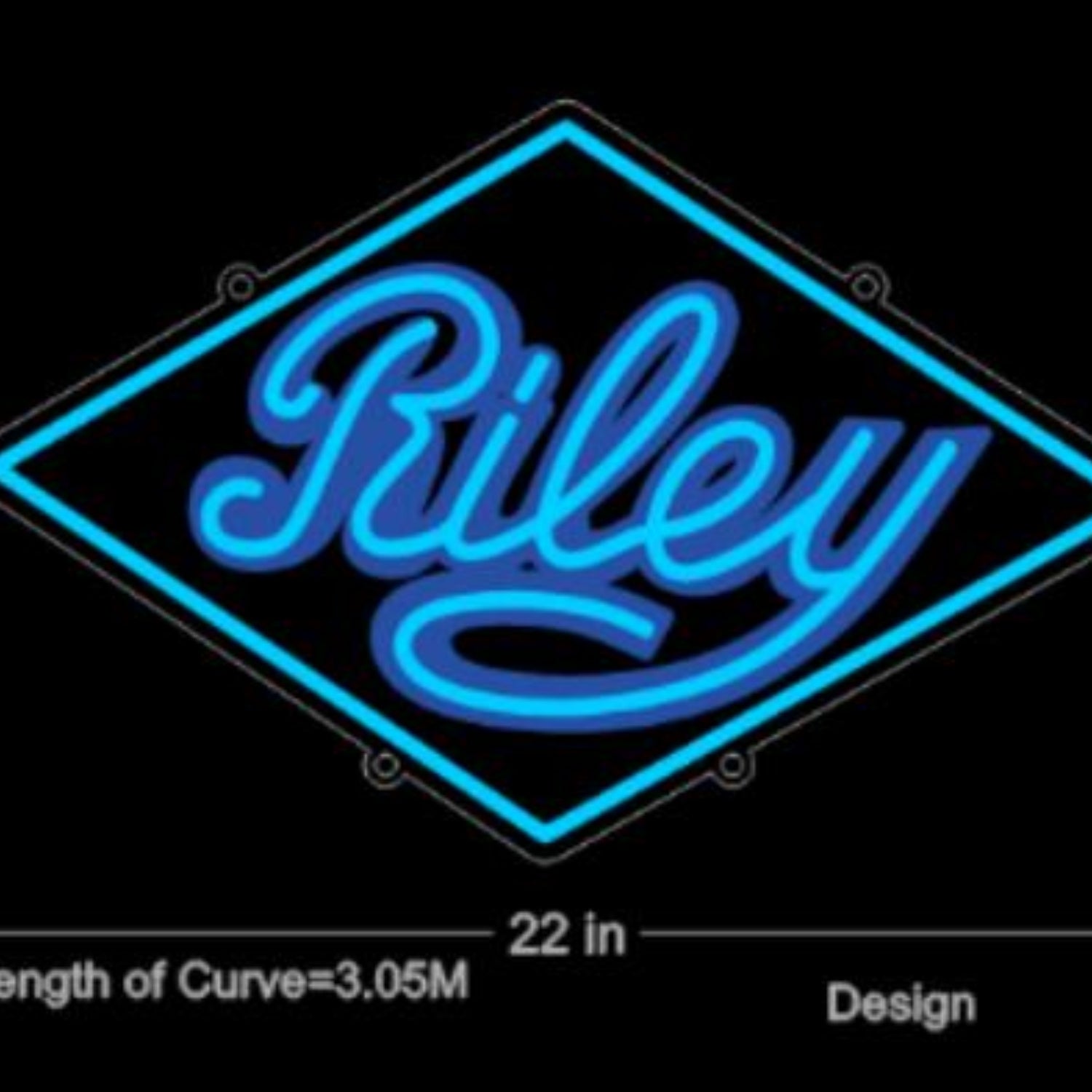Riley Blue Diamond Frame Led Neon Sign For Home And Business Wall Decor | Shineneon