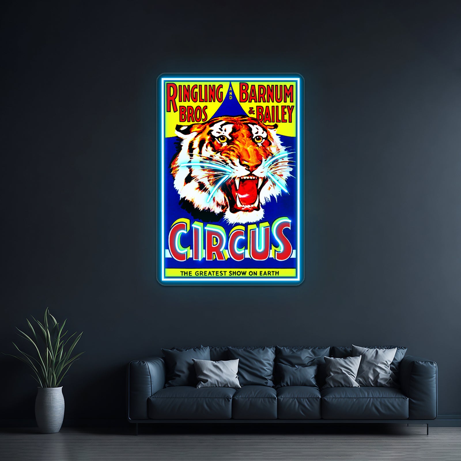 Ringling Bros Barnum And Bailey Vintage Circus Tiger Advertising Wall Artwork Neon Signs | Shineneon