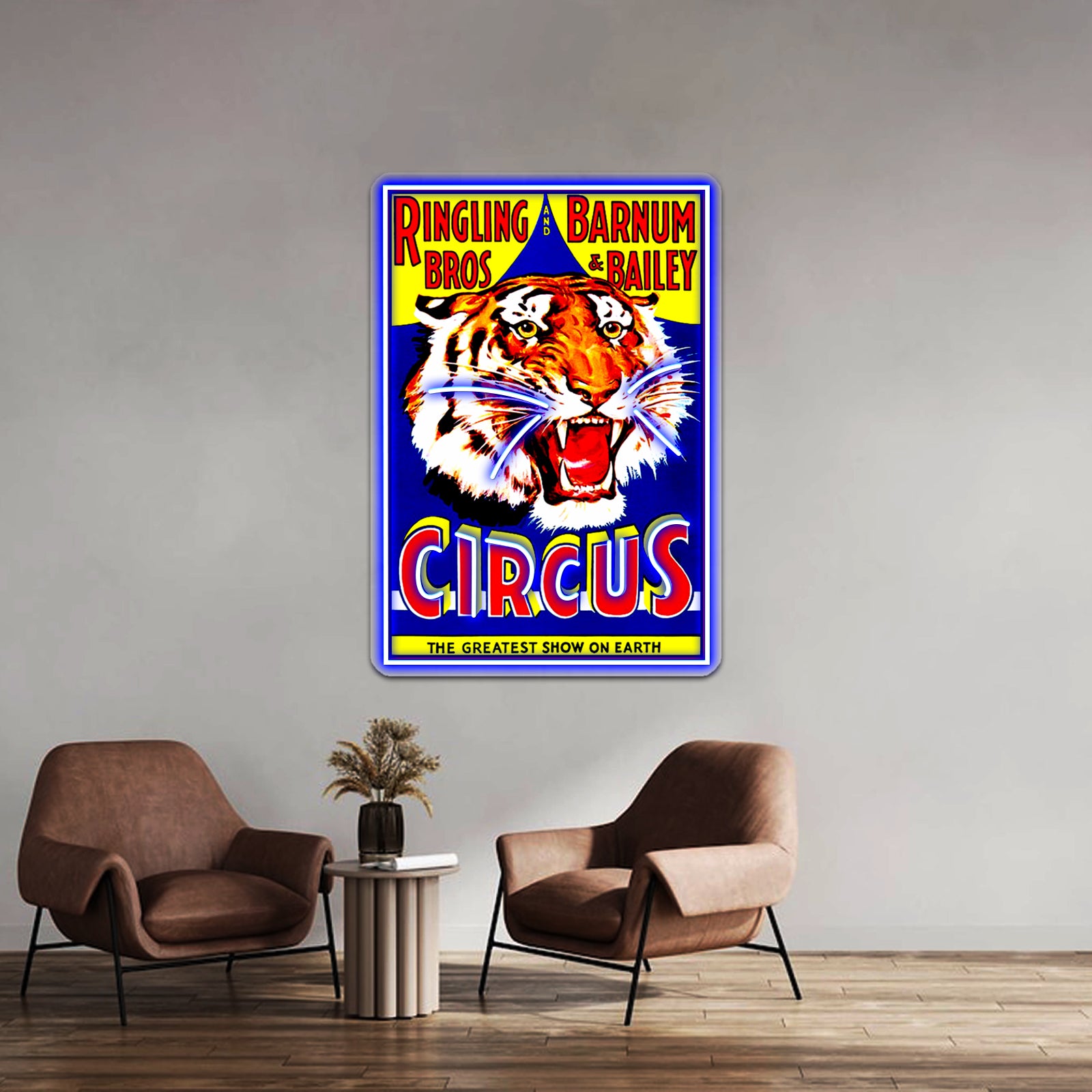Ringling Bros Barnum And Bailey Vintage Circus Tiger Advertising Wall Artwork Neon Signs | Shineneon