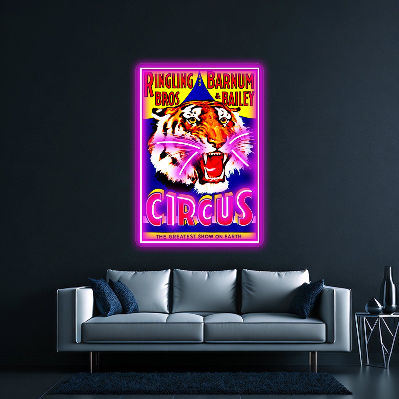 Ringling Bros Barnum And Bailey Vintage Circus Tiger Advertising Wall Artwork Neon Signs | Shineneon