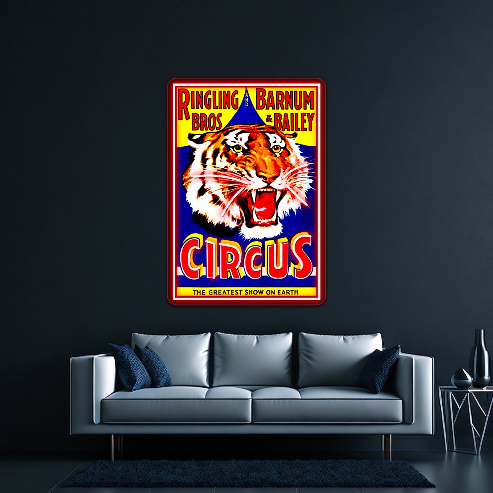 Ringling Bros Barnum And Bailey Vintage Circus Tiger Advertising Wall Artwork Neon Signs | Shineneon