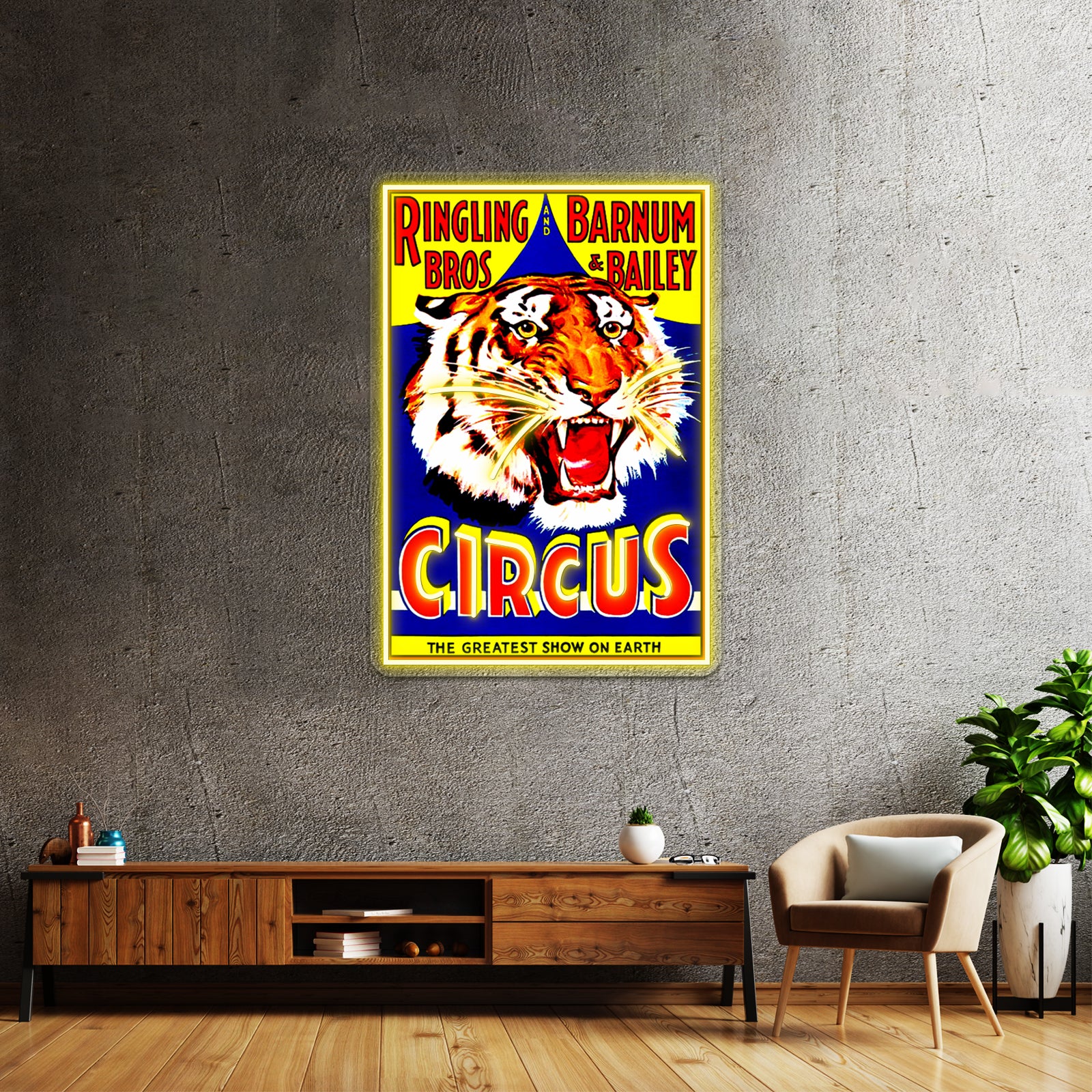 Ringling Bros Barnum And Bailey Vintage Circus Tiger Advertising Wall Artwork Neon Signs | Shineneon