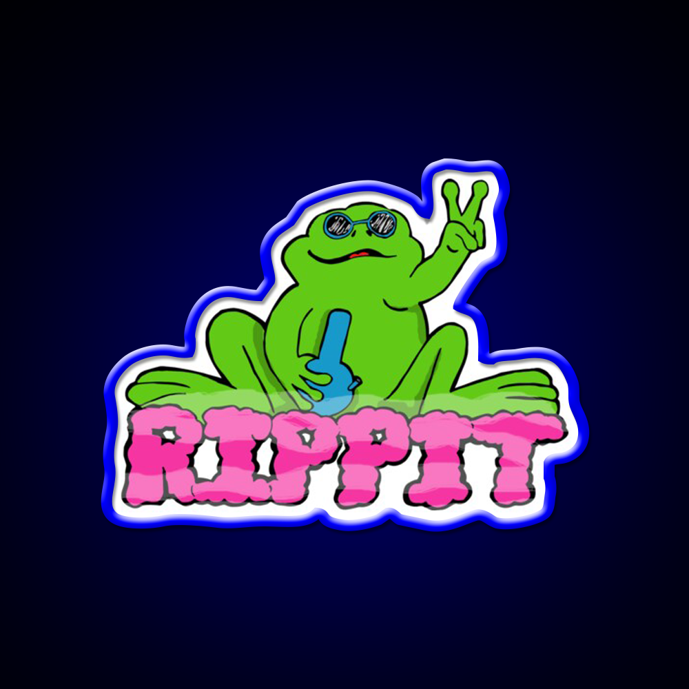 Rippit The Stoner Frog Peace Sign Hemp Inspired Green Leaf Led Neon Sign Rgb Color - LED neon sign view 5