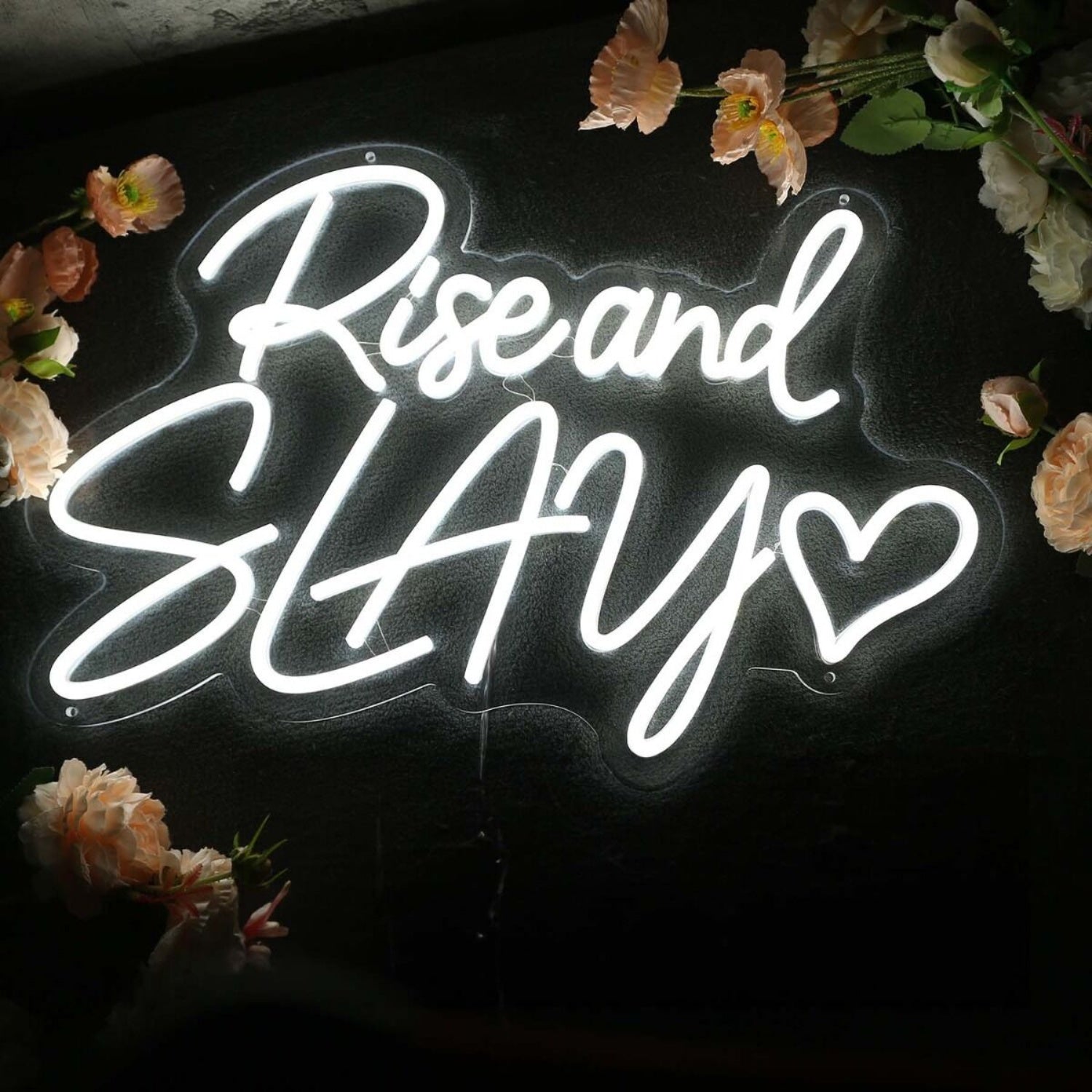 Rise And Slay White Led Neon Sign - Shineneon