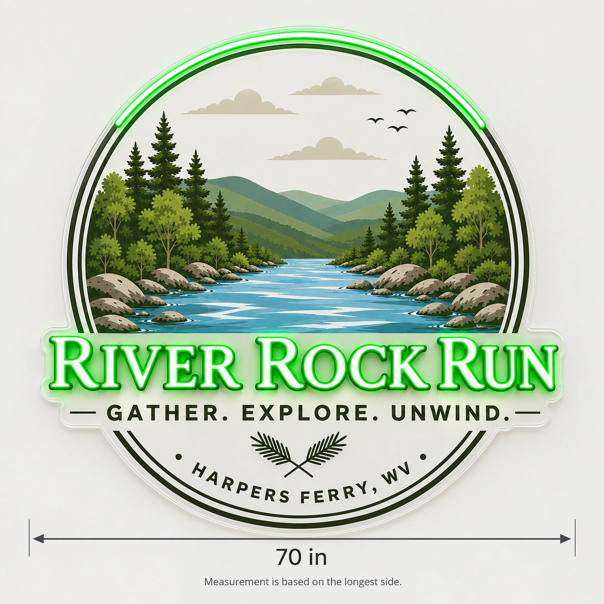 River Rock Run Custom LED Neon Sign | 7ac834b63facfbe19fee8d46e4664abe280f8e52421c8ce32617caf9f544d9cc | dimensions