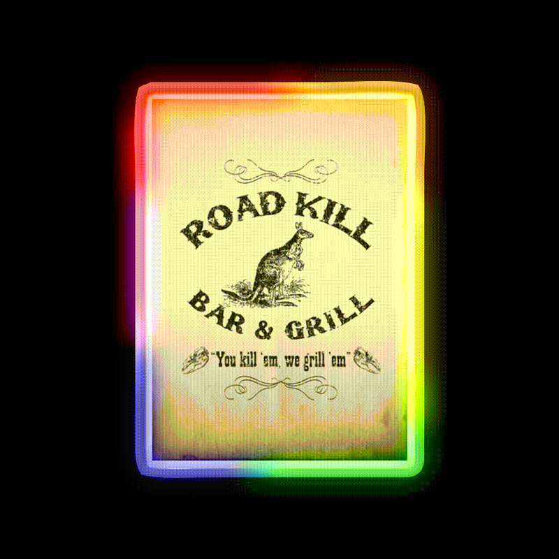 Road Kill Bar Grill Man Cave Bar Led Neon Sign Rgb Color