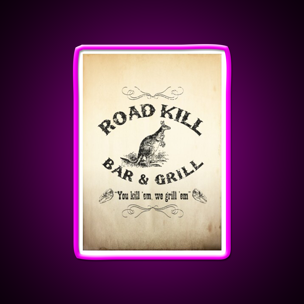Road Kill Bar Grill Man Cave Bar Led Neon Sign Rgb Color