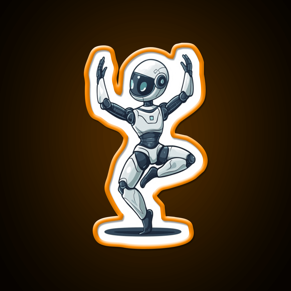 Robot In Tree Pose Yoga Led Neon Sign For Wellness Space Rgb Color - Shineneon