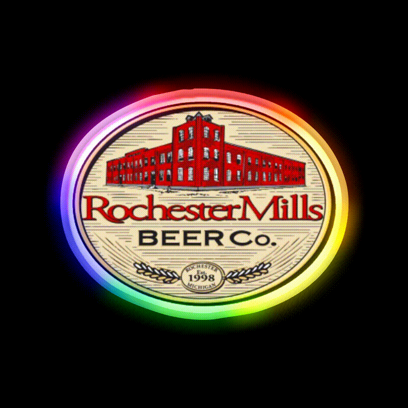 Rochester Mills Beer Co Beer Bar Decor Led Neon Sign Rgb Color - LED neon sign close-up detail