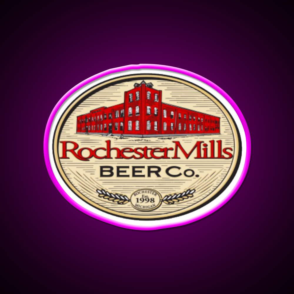 Rochester Mills Beer Co Beer Bar Decor Led Neon Sign Rgb Color - Neon sign mounted on wall in room