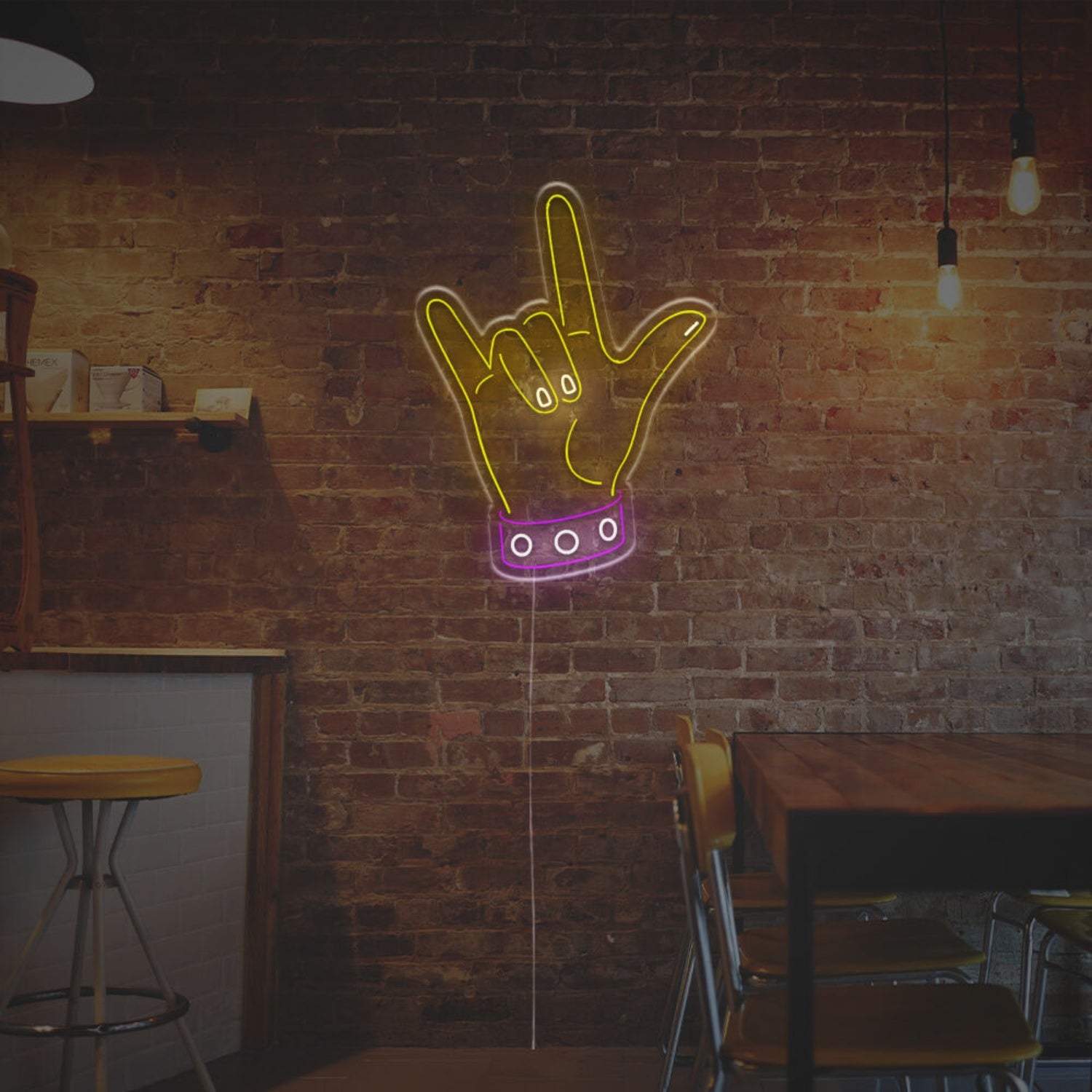 Rock And Roll Gesture Led Neon Sign For Bar | Shineneon