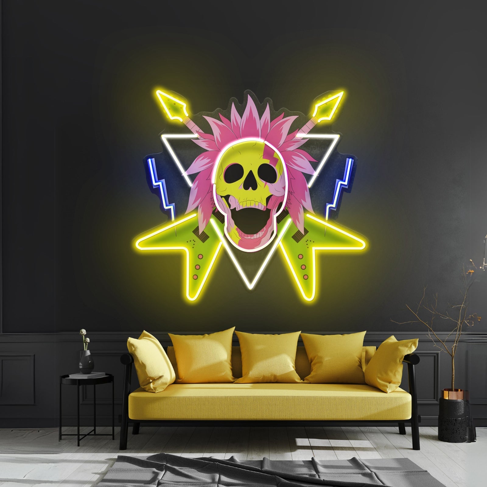 Rock And Skull Led Neon Sign Light Custom Led Signs - Shineneon