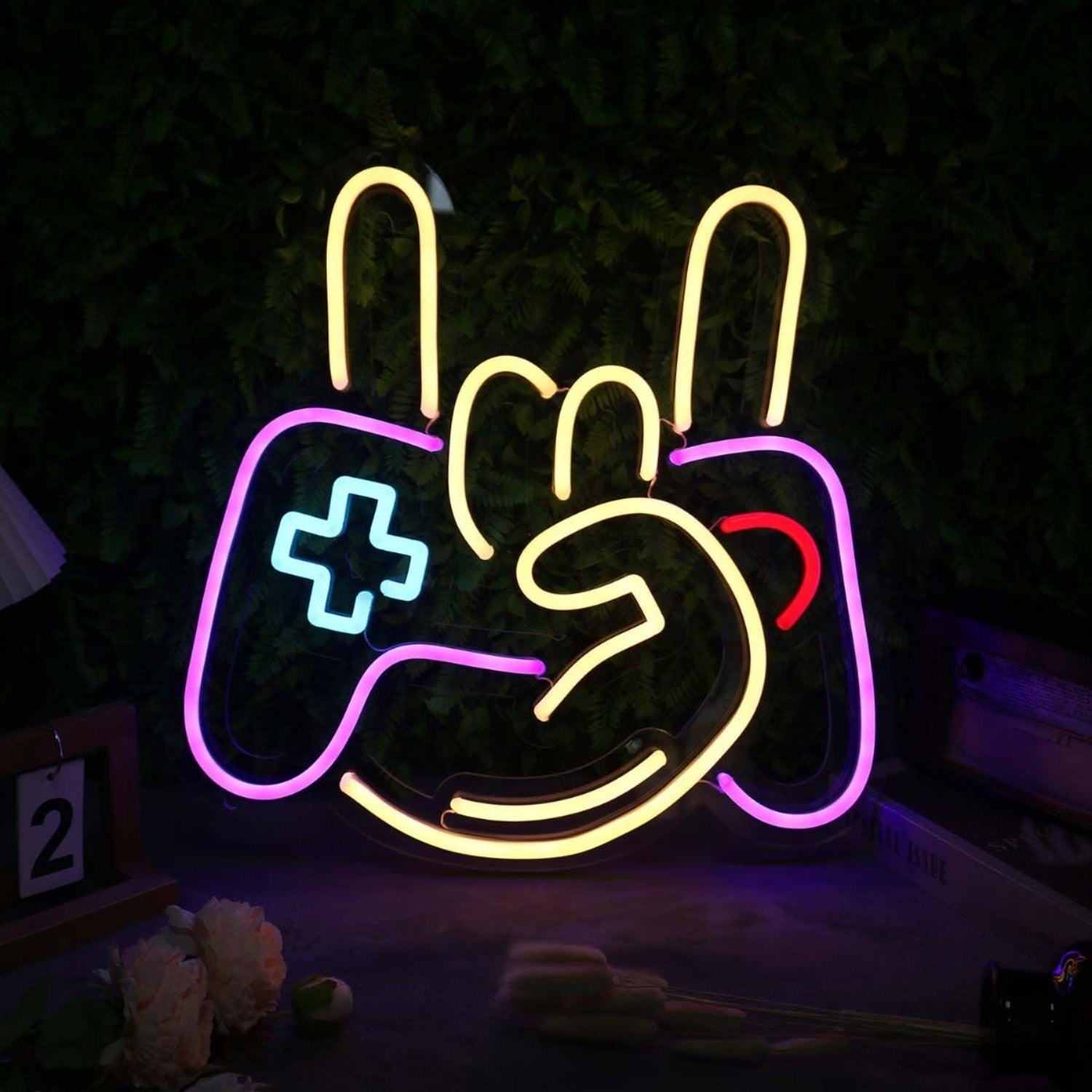 Rock Gesture With Game Controller Led Neon Sign - Shineneon