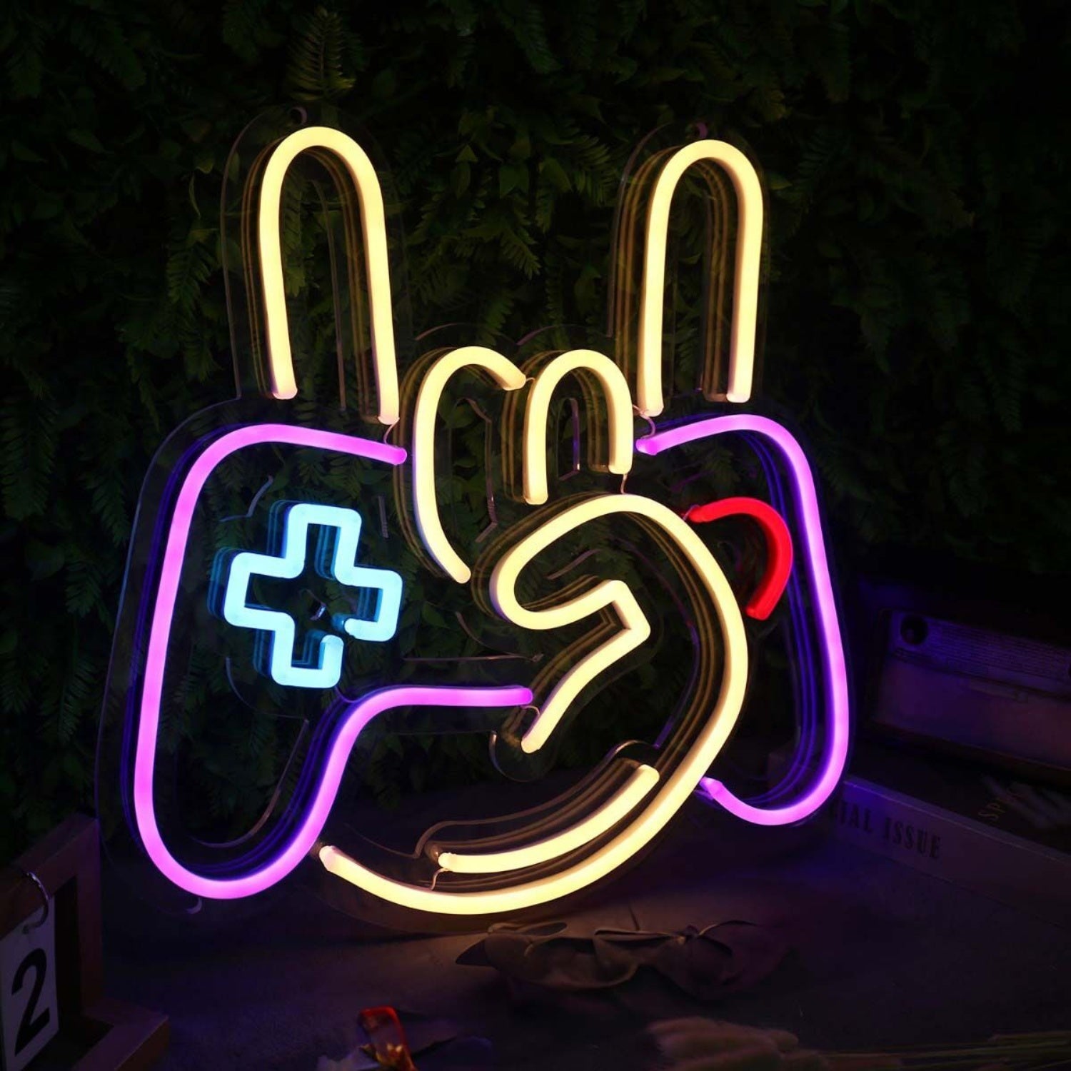 Rock Gesture With Game Controller Led Neon Sign - Shineneon