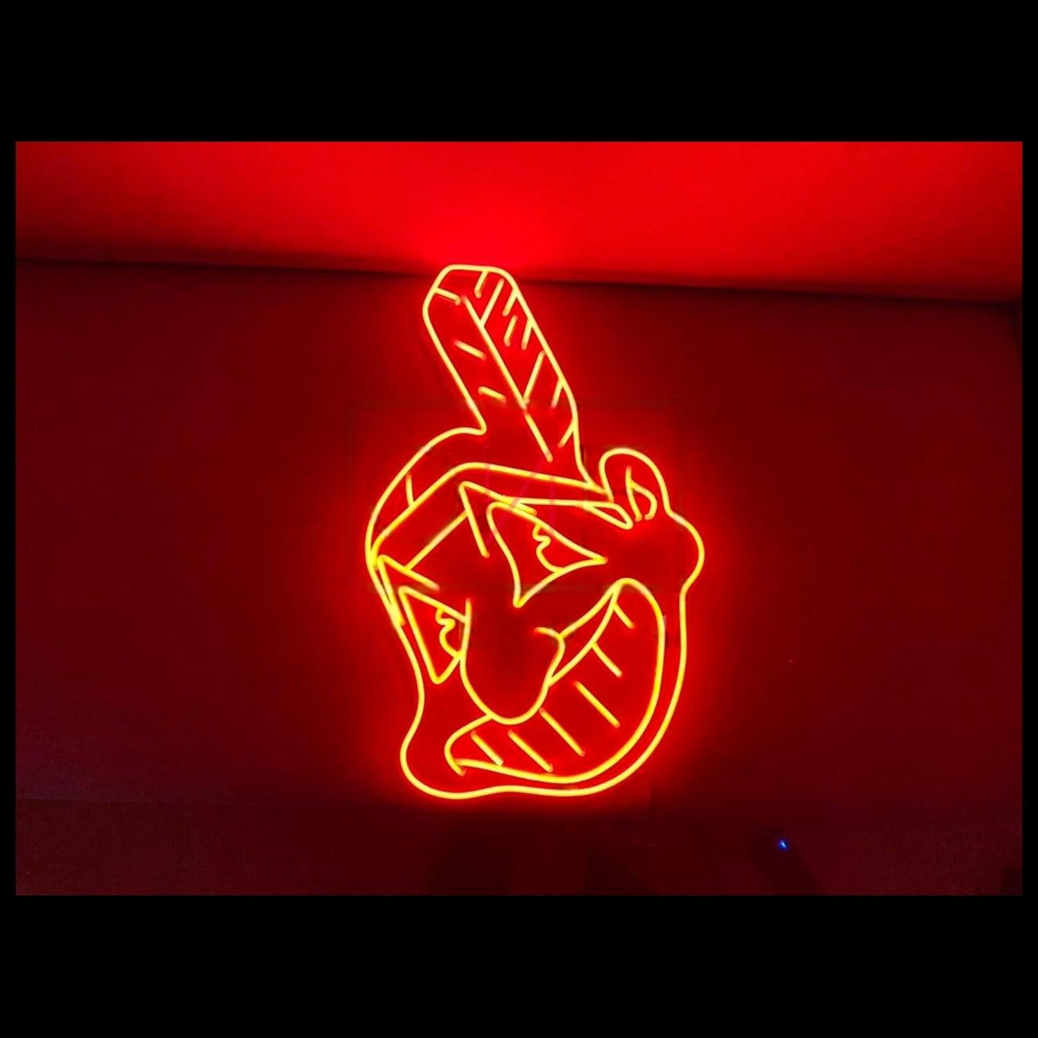 Rock Hand Gesture Red Led Neon Sign For Music Bar Or Party Room | Shineneon