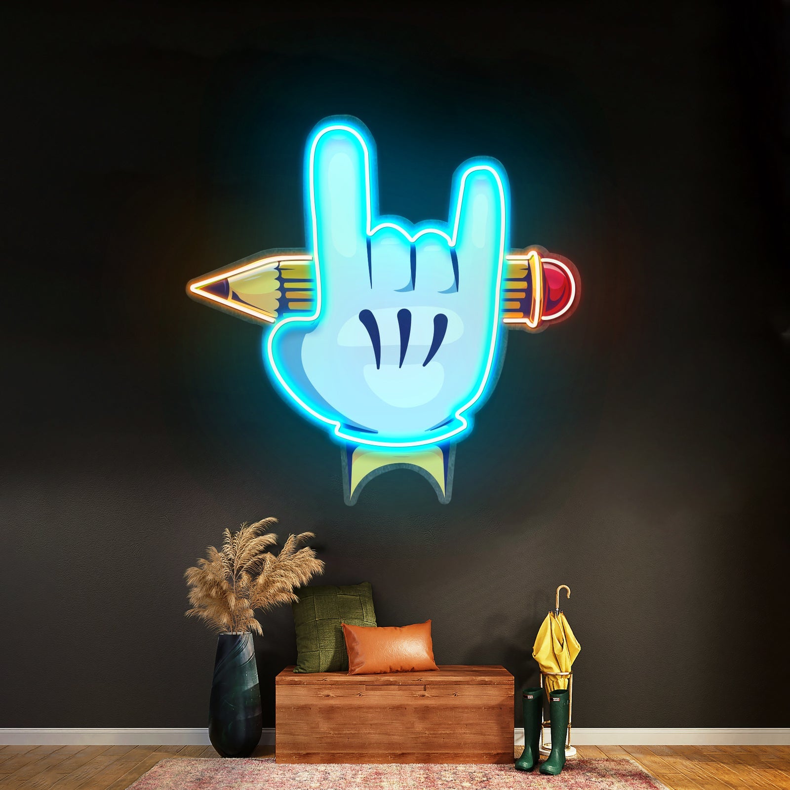 Rock Hand Led Neon Sign Light Custom Led Signs - Shineneon