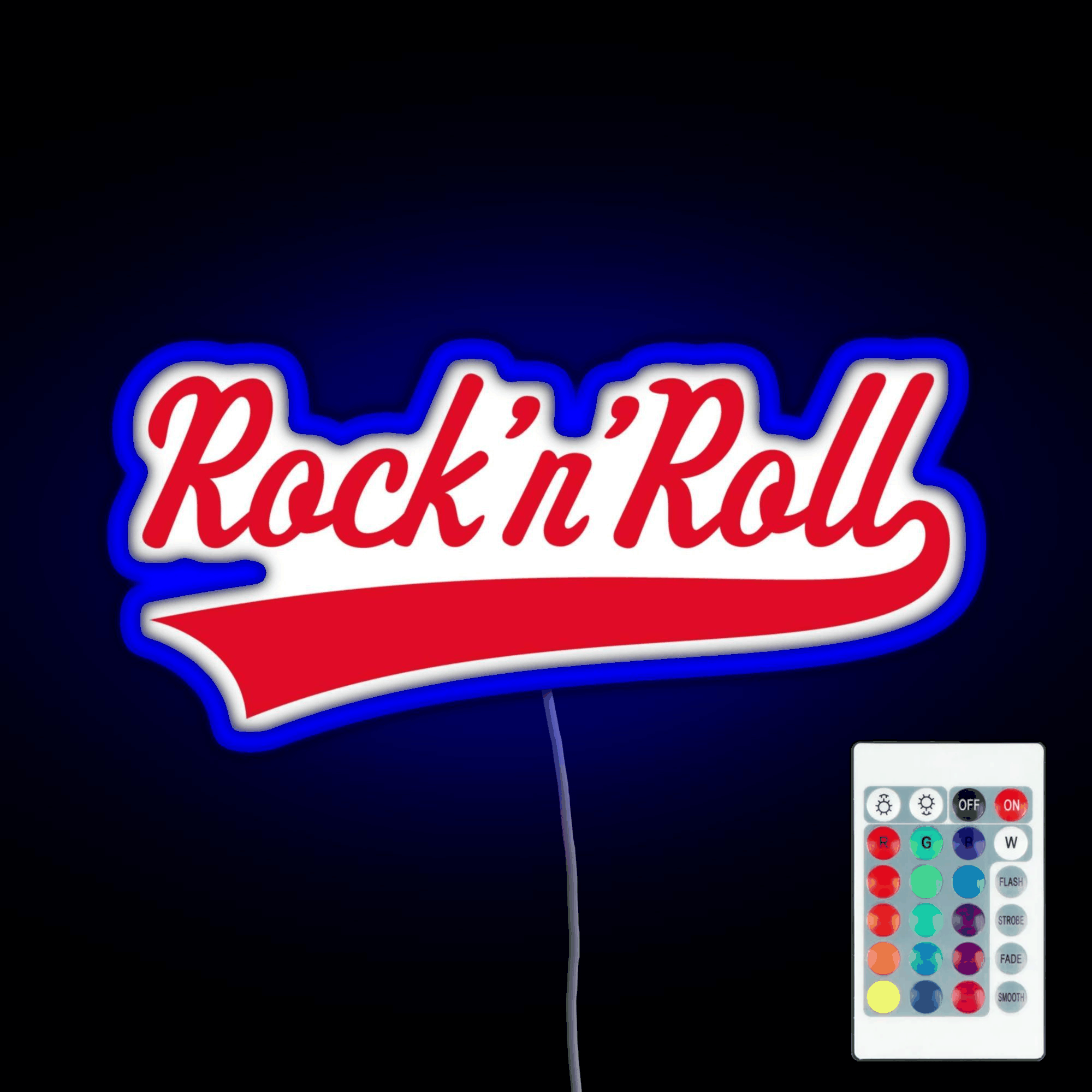 Rock N Roll Red Rgb Led Neon Sign Pop Wall Art