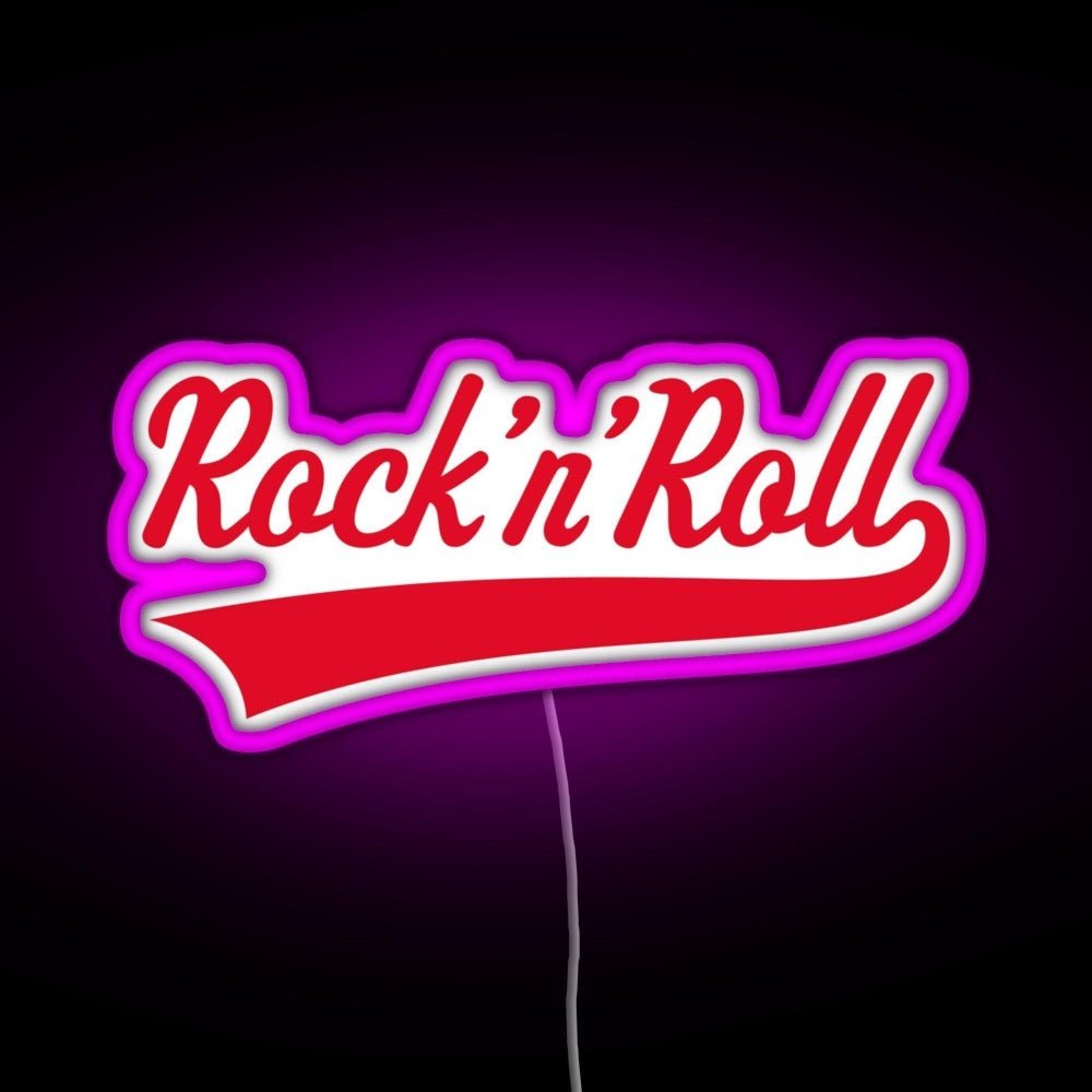 Rock N Roll Red Rgb Led Neon Sign Pop Wall Art - Shineneon