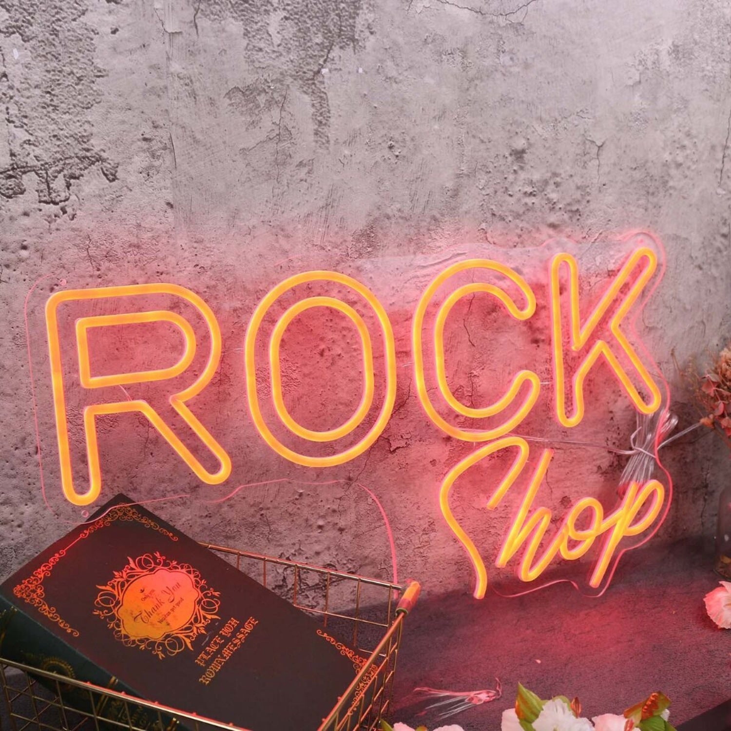 Rock Shop Orange Led Neon Sign - Shineneon