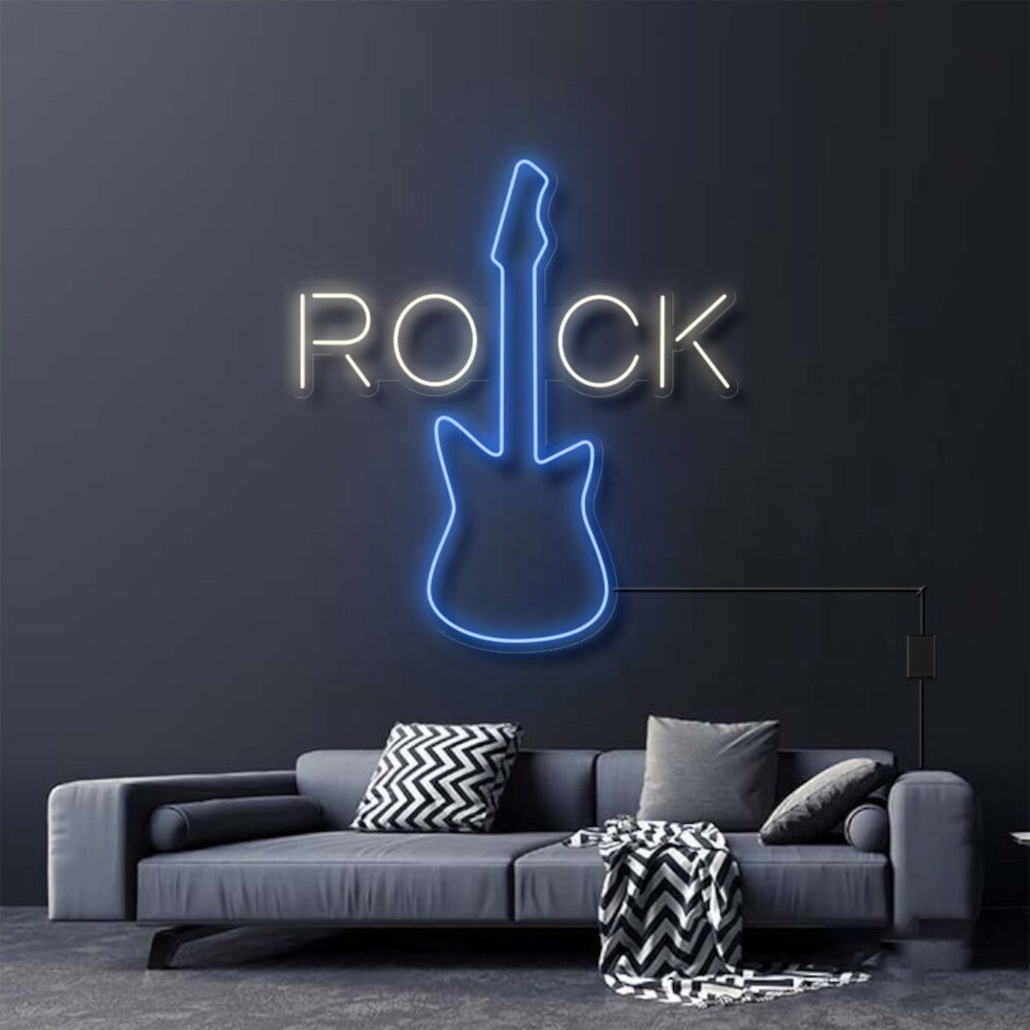 Rock With Electric Guitar Led Neon Sign | Shineneon