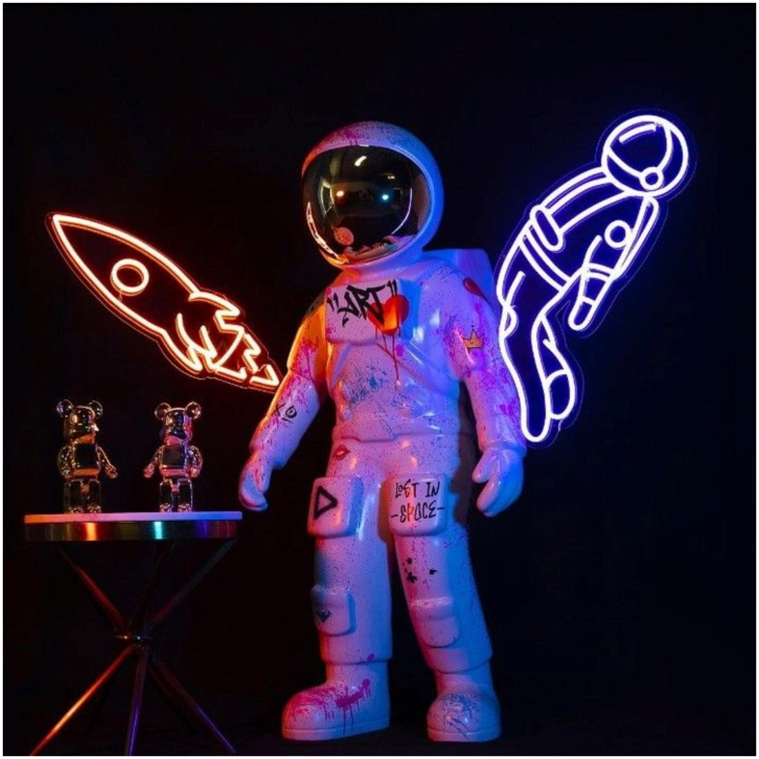 Rocket And Astronaut Led Sign Business Neon Sign